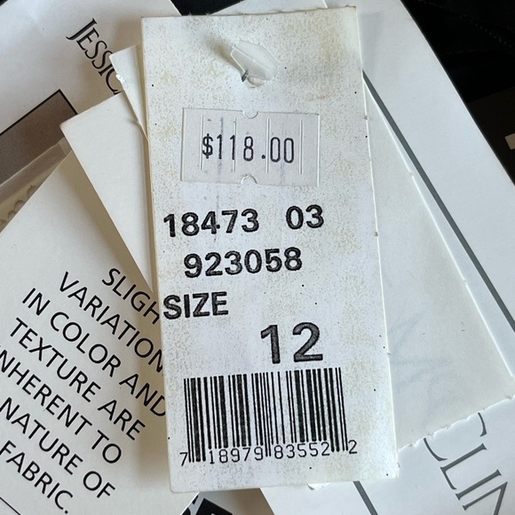 Vintage Scott McClintock Dress Black Satin Formal Midi Length Bow Details 12P - Picture 14 of 16